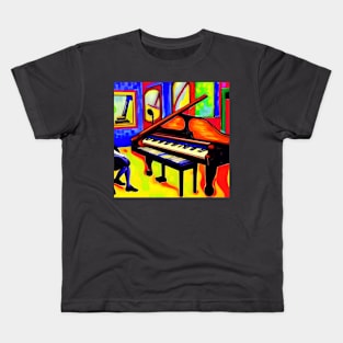 A Piano In A Colorful Studio. Kids T-Shirt